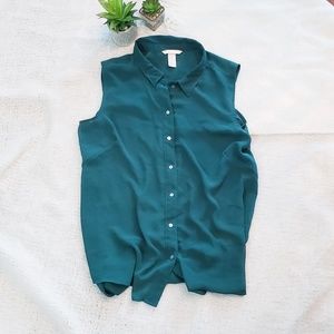 H&M Sheer Button Down Top